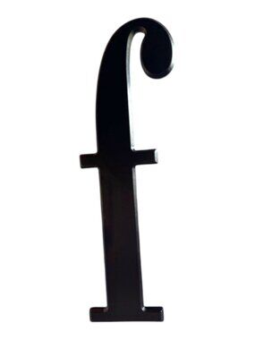 NWT- The Spring Shop Black Wooden Lowercase “f” Monogram Wall Decor       6 x 24